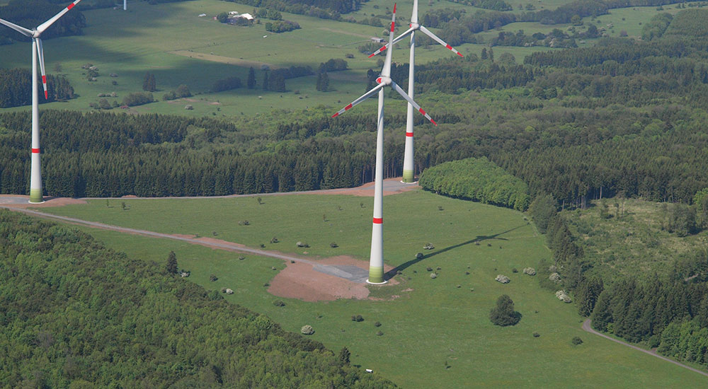 Windpark Knoten Luftaufnahme